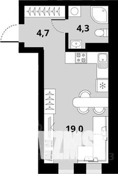 Студия квартира, вторичка, 29м2, 9/17 этаж