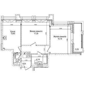 2-к квартира, вторичка, 61м2, 14/28 этаж