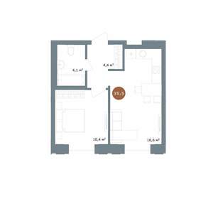 1-к квартира, вторичка, 36м2, 16/18 этаж