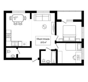 3-к квартира, вторичка, 69м2, 13/25 этаж