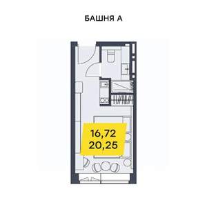 Студия квартира, вторичка, 20м2, 10/29 этаж