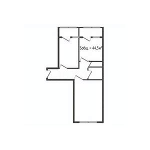 2-к квартира, вторичка, 45м2, 1/9 этаж