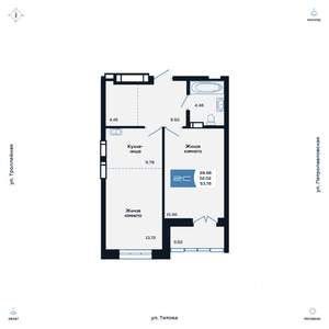 2-к квартира, вторичка, 54м2, 23/25 этаж