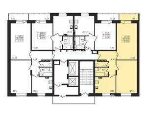 2-к квартира, строящийся дом, 70м2, 2/27 этаж