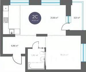 2-к квартира, вторичка, 47м2, 11/16 этаж