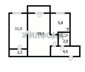 2-к квартира, вторичка, 46м2, 3/5 этаж