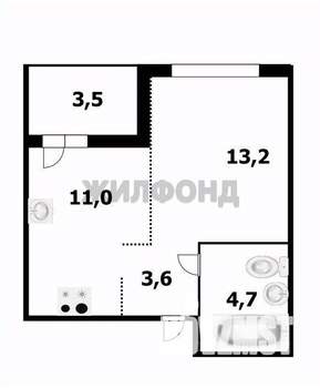 1-к квартира, сданный дом, 33м2, 9/20 этаж