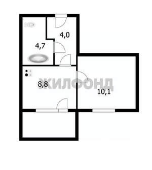 1-к квартира, вторичка, 28м2, 7/17 этаж