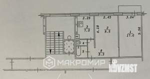 2-к квартира, вторичка, 43м2, 9/9 этаж