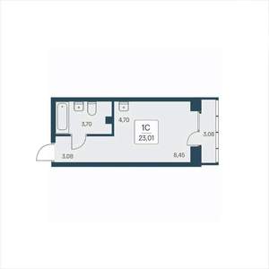 Студия квартира, вторичка, 23м2, 13/25 этаж
