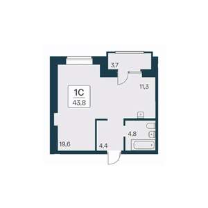 Студия квартира, вторичка, 44м2, 8/11 этаж