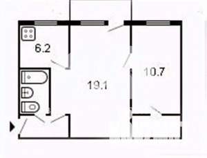 2-к квартира, вторичка, 45м2, 5/5 этаж