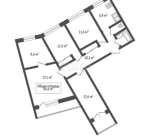 5-к квартира, вторичка, 87м2, 5/9 этаж