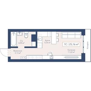 Студия квартира, вторичка, 25м2, 13/24 этаж