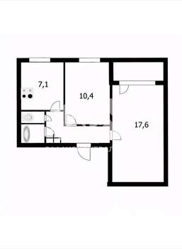 2-к квартира, вторичка, 44м2, 4/10 этаж