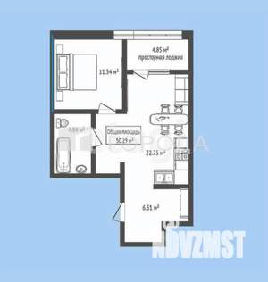 2-к квартира, вторичка, 50м2, 20/20 этаж