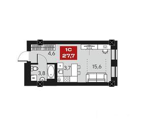 Студия квартира, вторичка, 28м2, 14/14 этаж
