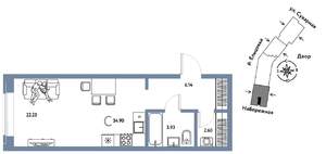 Студия квартира, вторичка, 35м2, 4/28 этаж