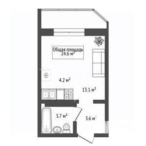 Студия квартира, вторичка, 25м2, 16/24 этаж