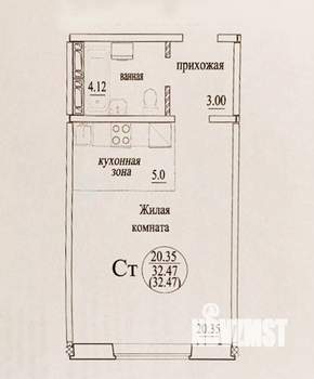 Студия квартира, вторичка, 33м2, 5/10 этаж
