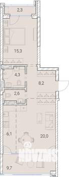 2-к квартира, вторичка, 69м2, 12/25 этаж