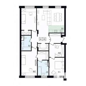 4-к квартира, вторичка, 100м2, 5/5 этаж