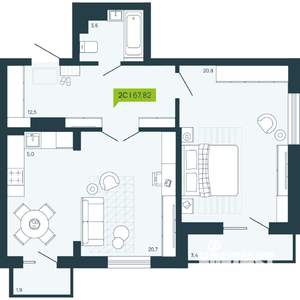 2-к квартира, вторичка, 68м2, 8/17 этаж