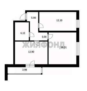 2-к квартира, вторичка, 51м2, 3/9 этаж