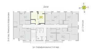 2-к квартира, строящийся дом, 40м2, 3/25 этаж