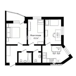 3-к квартира, вторичка, 65м2, 7/27 этаж