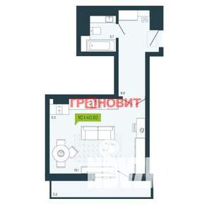 1-к квартира, вторичка, 41м2, 9/17 этаж