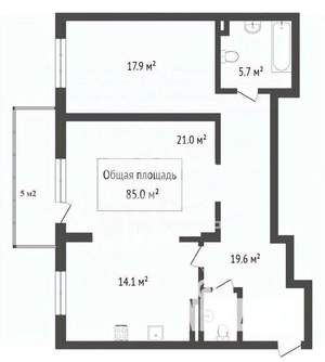 2-к квартира, вторичка, 80м2, 4/17 этаж