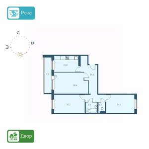 3-к квартира, вторичка, 83м2, 5/17 этаж