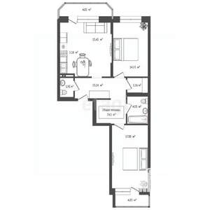 3-к квартира, вторичка, 75м2, 17/20 этаж