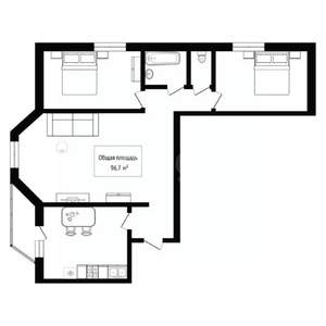 3-к квартира, вторичка, 97м2, 6/11 этаж