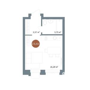 Студия квартира, вторичка, 24м2, 4/9 этаж