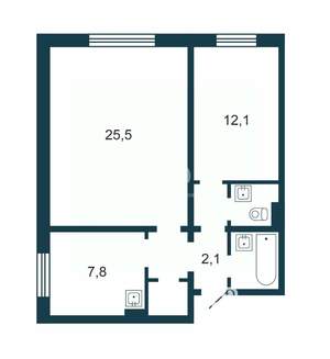 2-к квартира, вторичка, 57м2, 2/10 этаж