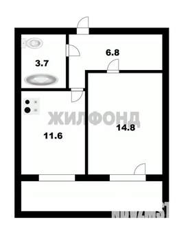 1-к квартира, вторичка, 37м2, 3/12 этаж
