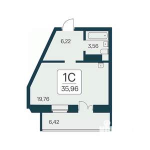 Студия квартира, вторичка, 36м2, 11/25 этаж