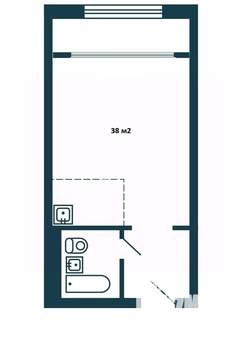 Студия квартира, вторичка, 38м2, 6/10 этаж