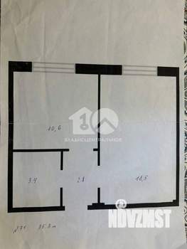 1-к квартира, вторичка, 36м2, 1/17 этаж