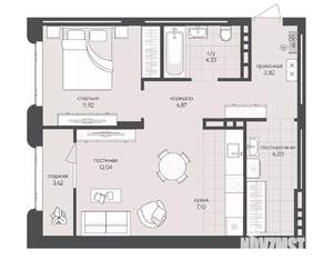 1-к квартира, вторичка, 55м2, 7/8 этаж