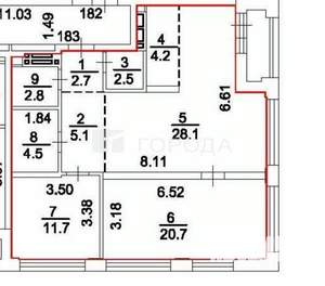 3-к квартира, вторичка, 82м2, 8/30 этаж
