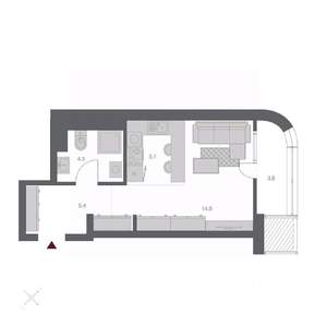 Студия квартира, вторичка, 32м2, 10/24 этаж