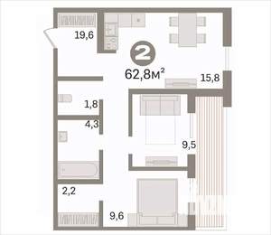 3-к квартира, вторичка, 63м2, 2/17 этаж