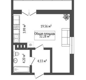 1-к квартира, вторичка, 32м2, 17/20 этаж