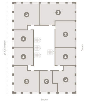 2-к квартира, вторичка, 85м2, 8/30 этаж
