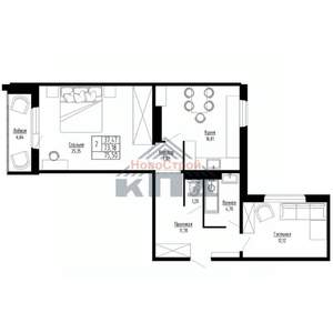 2-к квартира, вторичка, 76м2, 6/15 этаж