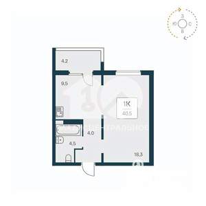 1-к квартира, вторичка, 41м2, 17/18 этаж
