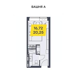 Студия квартира, вторичка, 20м2, 12/29 этаж